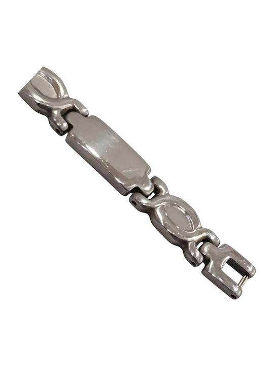 Kalliopi Silver Men's Steel Bracelet