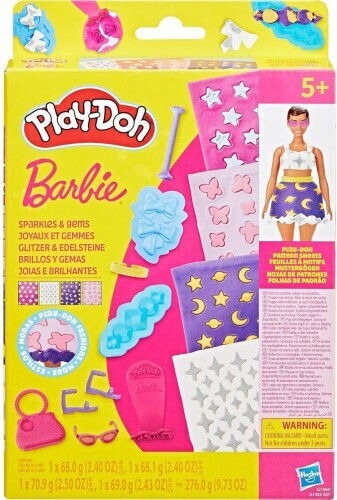 Hasbro Play-Doh Barbie Комплект Дизайнерски Модели Блясък и Скъпоценни Камъни