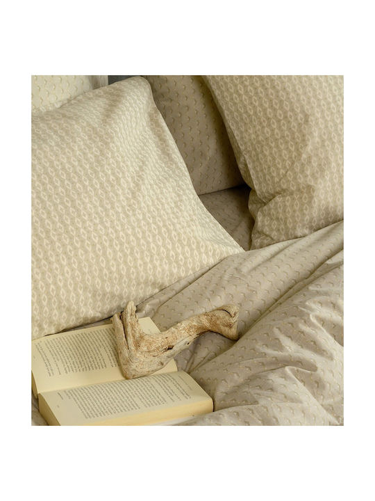 Melinen Layla Pillowcase Set with Envelope Cover Beige 50x70cm.