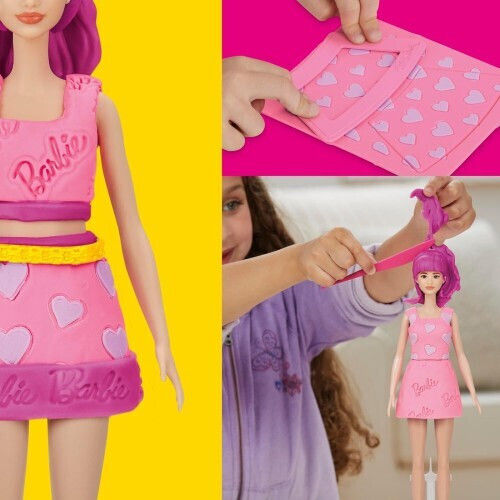 Hasbro Play-doh Barbie Hearts Hair Doll Set Σετ G1357