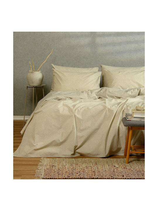 Melinen Layla Pillowcase Set with Envelope Cover Beige 50x70cm.