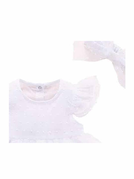 Παιδικό Φόρεμα Αμάνικο Πουά White