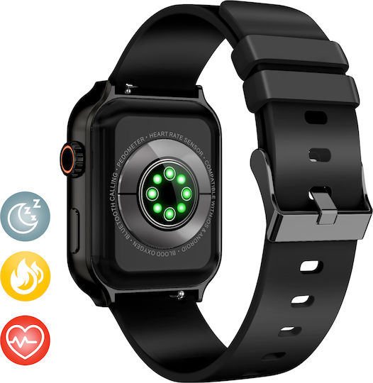 Akashi ALTSWATCALLBK 42mm Smartwatch με Παλμογράφο (Μαύρο)