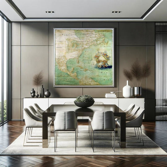 Northern Part Parts Southern Parts America From Mouth Saint Laurent Gemälde auf Leinwand 80x80cm
