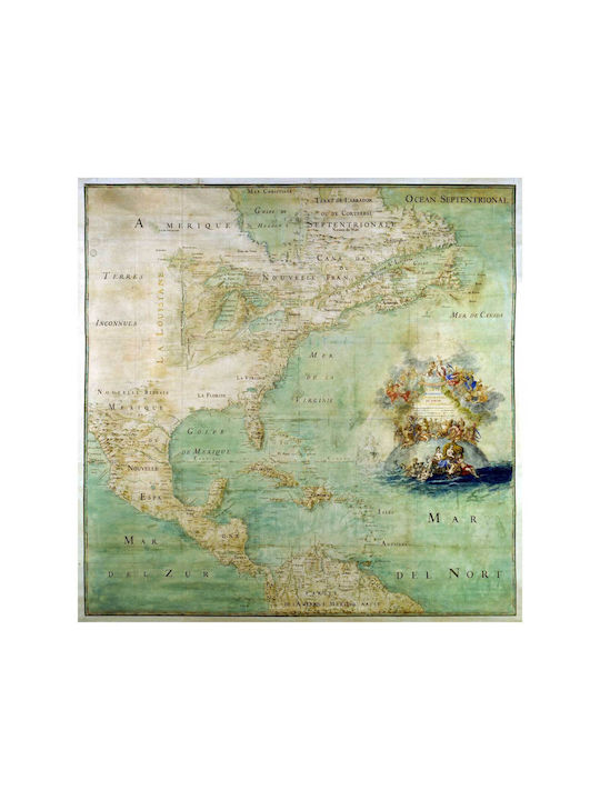 Northern Part Parts Southern Parts America From Mouth Saint Laurent Gemälde auf Leinwand 80x80cm