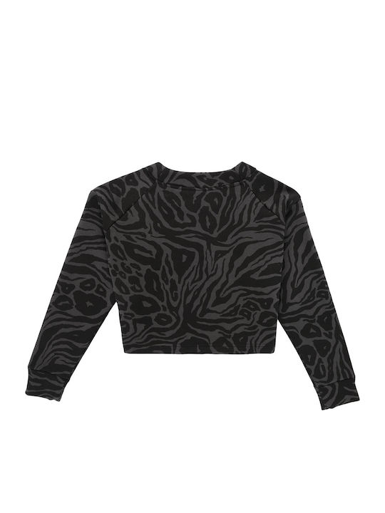 Kids Sweatshirt Cropped Black Future Icons