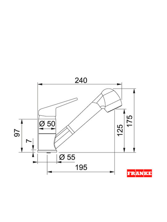 Franke Prince Ii 115.0347.111 Baterie de Bucătărie Bancă Gri