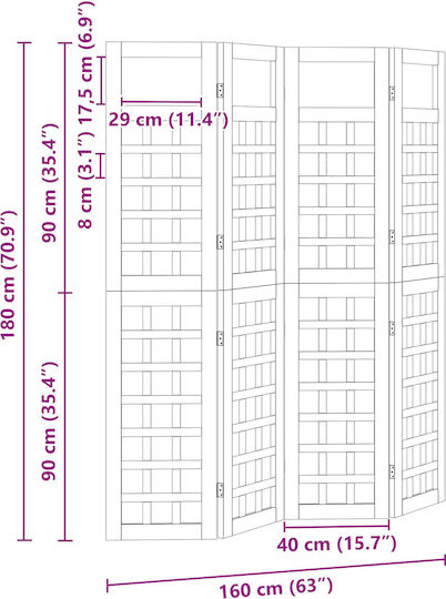 vidaXL Διακοσμητικό Παραβάν Ξύλινο 120x180cm