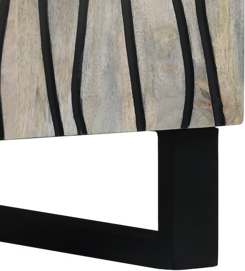 Dulap De Birou Din Lemn Masiv Alb Și Negru 60x33.5x75cm