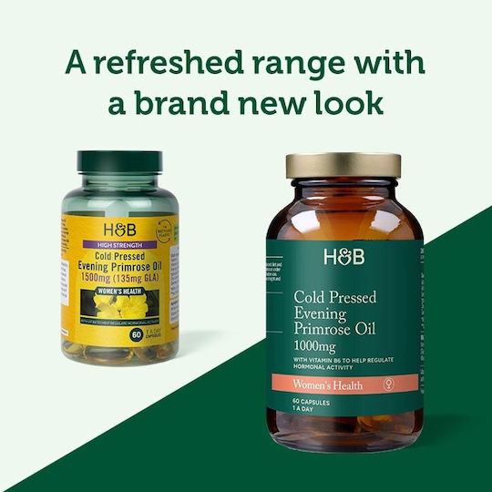 Holland & Barrett High Strength Cold Pressed Evening Primrose Oil 1500mg 60 Capsules