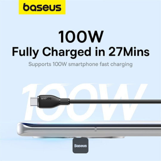 Baseus Pudding USB 2.0 Cable USB-C male - USB-A 100W PD Μαύρο 1.2m