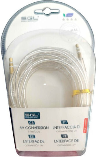 Καλώδιο Ήχου TRRS 3.5mm male - 3.5mm male Λευκό 3m 195929