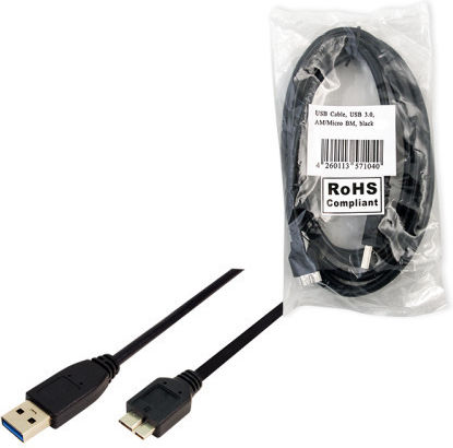 LogiLink Regular USB 3.0 to micro USB Cable Μαύρο 3m (CU0028)