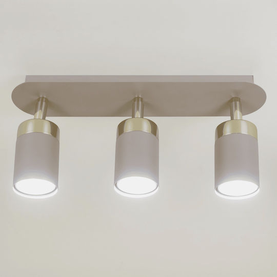 Eko Light Τριπλό Σποτ με Ντουί GU10 σε Καφέ Χρώμα