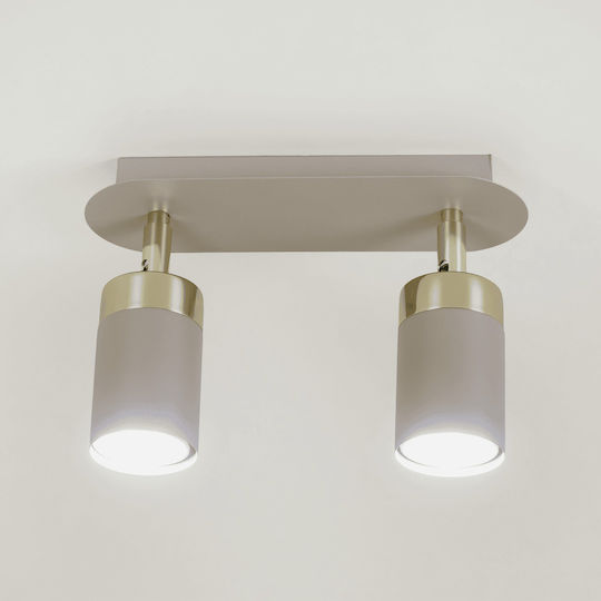 Eko Light Doppel Spot mit Fassung GU10 in Braun Farbe