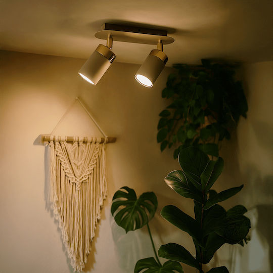 Eko Light Doppel Spot mit Fassung GU10 in Braun Farbe