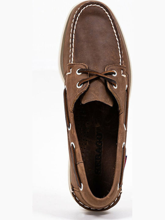 Δερμάτινα Ανδρικά Boat Shoes σε Καφέ Χρώμα