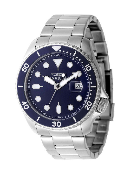 Invicta Ανδρικό Ρολόι 46mm Μπαταρίας με Ασημί Μεταλλικό Μπρασελέ