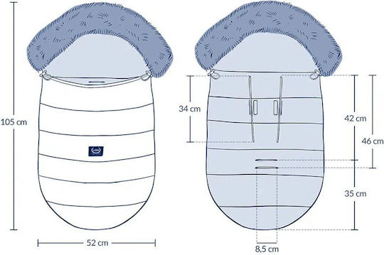 La Millou Uni Калъф за количка Waterproof Ирис с велурено покритие 110x50εκ.