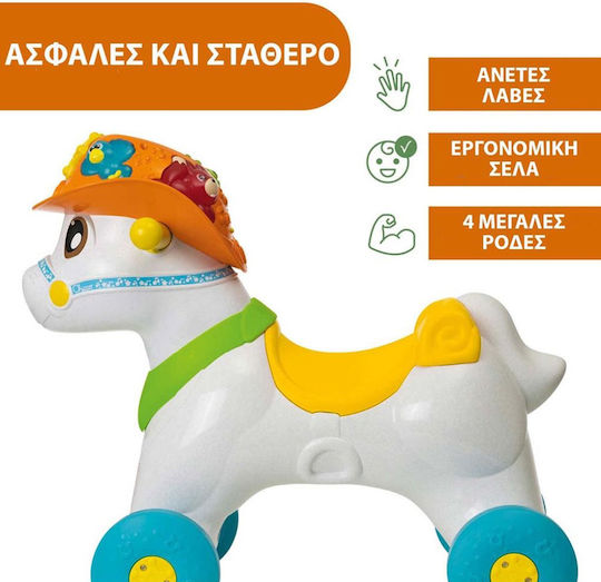 Chicco Jucărie cu leagăn Căluț pentru 12++ luni cu roți Alb