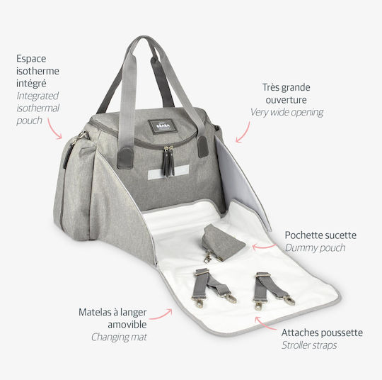 Diaper Bag Pochette Beaba Beaba Amsterdam Changing Bag Heather