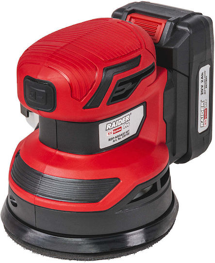 Raider RDP-KRSA20 Excentric Triveio 125mm Baterie 20V 1x2Ah cu control de viteză și cu sistem de aspirare