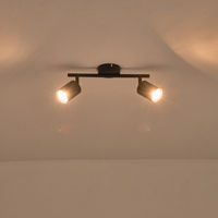 Eurolamp Διπλό Σποτ με Ντουί GU10 σε Μαύρο Χρώμα