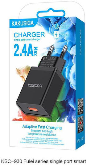 Kakusiga Зарядно без кабел с USB-A порт Черен (KSC-930)