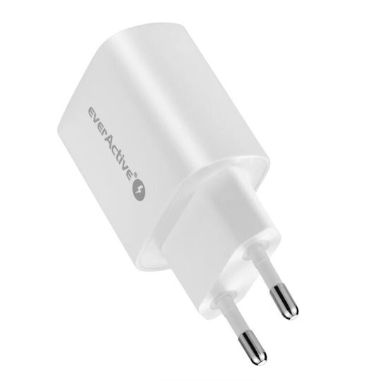 EverActive Charger Without Cable with USB-A Port 18W Quick Charge 3.0 Whites (SC-250Q)