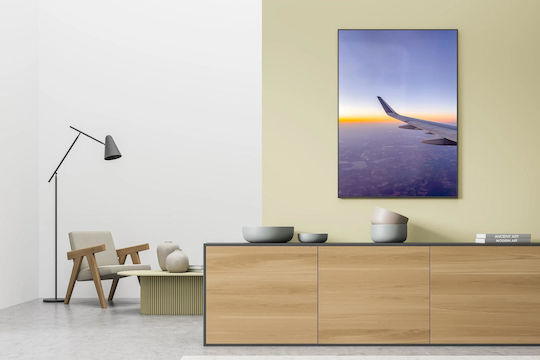 Painting Airplane Wing Over Sunrise Horizon Wing Airplane Over Sunrise Horizon 70x100