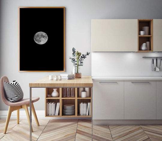 Painting Full Moon In Black White 60x90