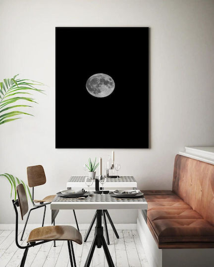 Painting Full Moon In Black White 60x90