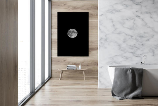 Painting Full Moon In Black White 60x90