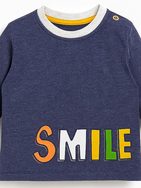 Kinderhemd Langarm Blau Smile