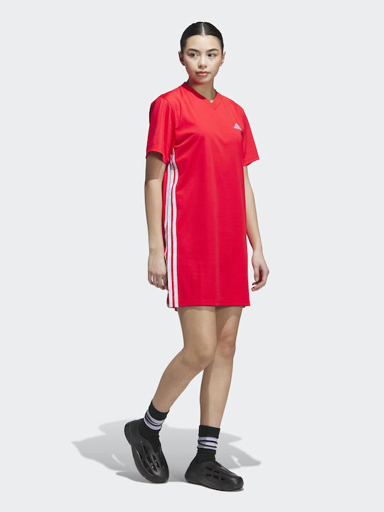 Rochii De Vară Pentru Femei Mini Rochie Sport Mâneca Scurtă Roșie