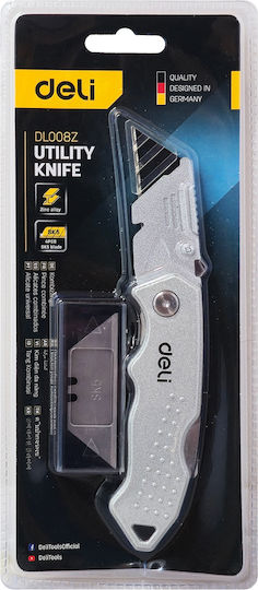 Deli Folding Knife with Blade Width 19mm Gray