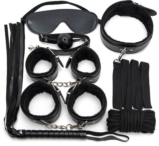Kinksters Kit BDSM în Culoare Negru 7buc