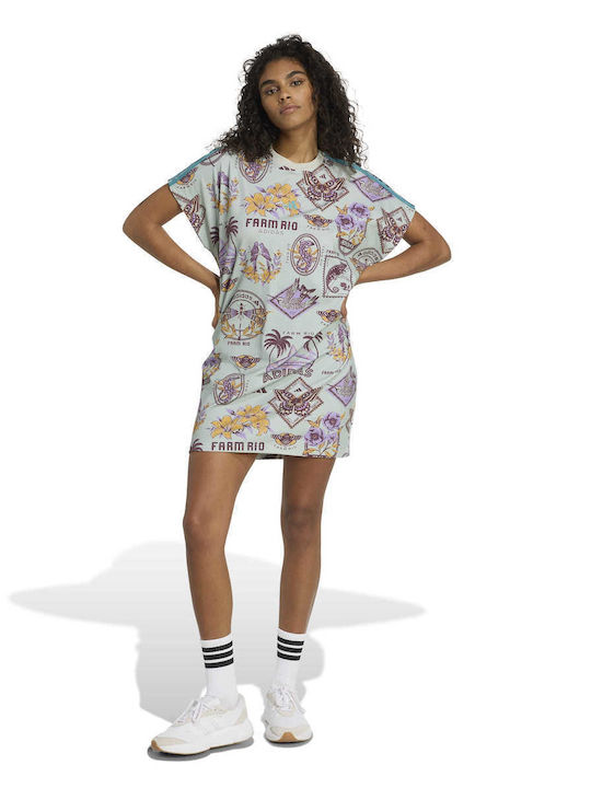 X Farm Summer Mini Athletic Dress T-Shirt Short Sleeve Printed