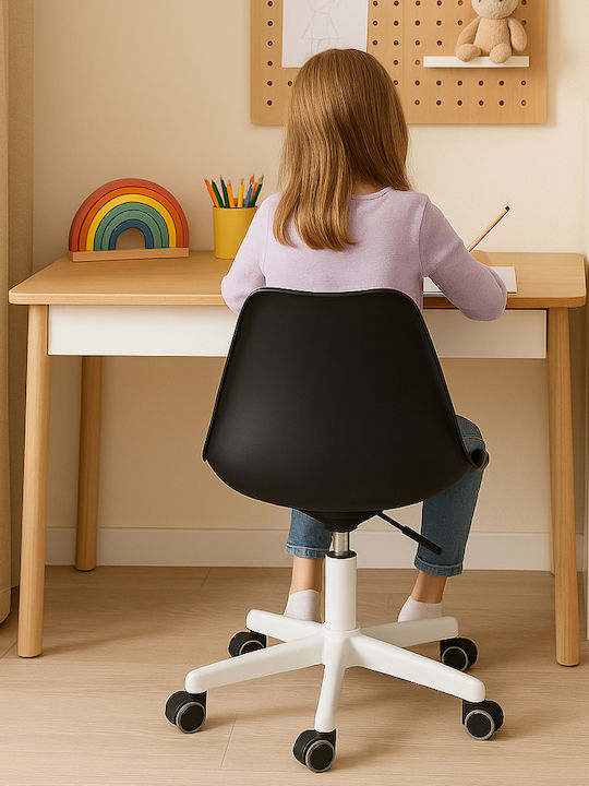 Rotating Chair Visitor with Wheels in Black Color 1pcs