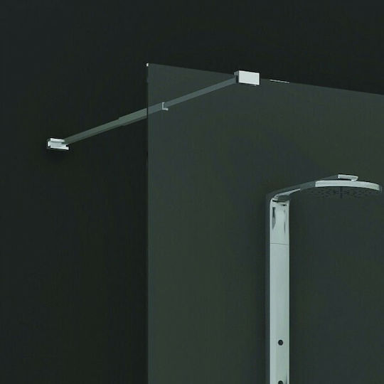 Karag Walkin 3 Σταθερό Πλαϊνό Ντουζιέρας 168x200cm Clear Glass Black