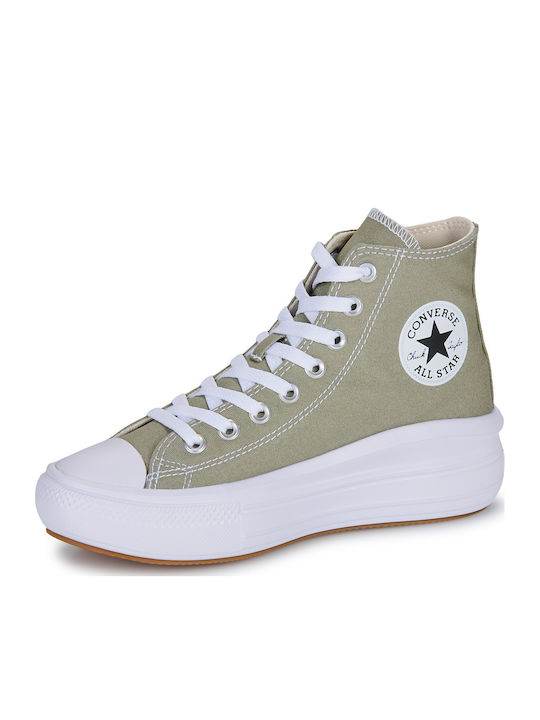 Damen Flatforms Stiefel Khaki