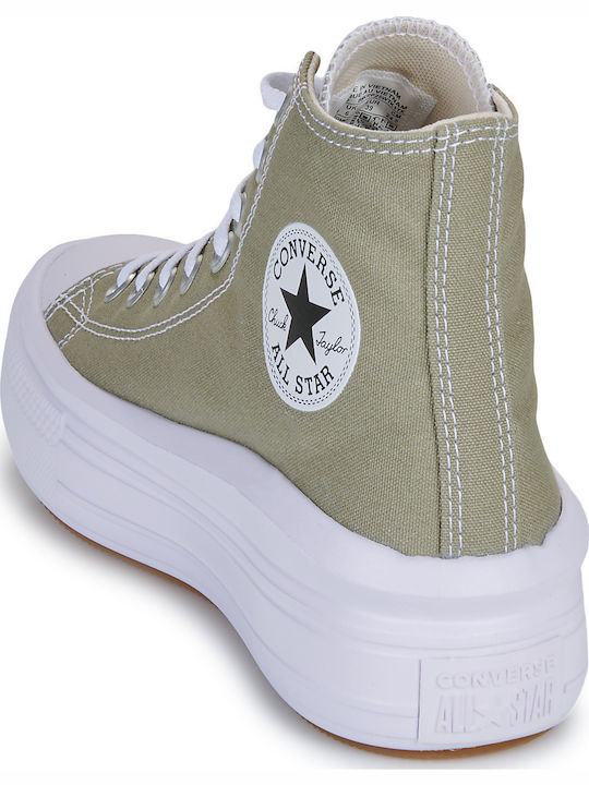 Damen Flatforms Stiefel Khaki