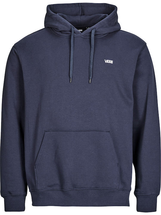 Left Chest Sweatshirt with Hood Navy Blue