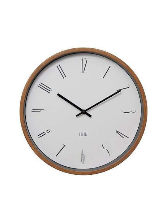 Atmosphera Wall Clock Wooden White Ø35cm