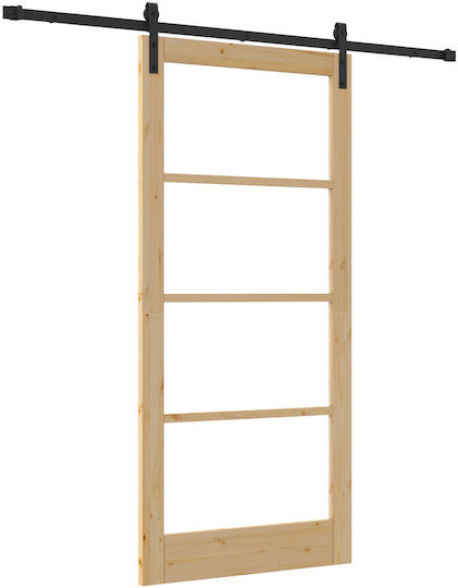 Vidaxl Schiebetür-Set aus Eisen 'orkdal' Kompaktes Holz & Glas Beige