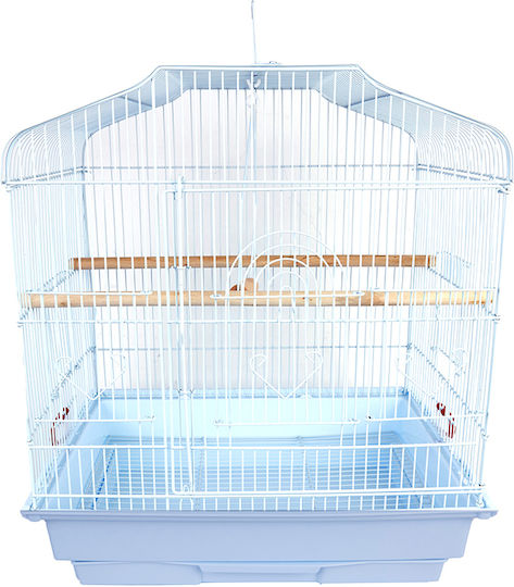 Bakaji Vogelkäfig 46.5x35.5x65.5cm. Weiß