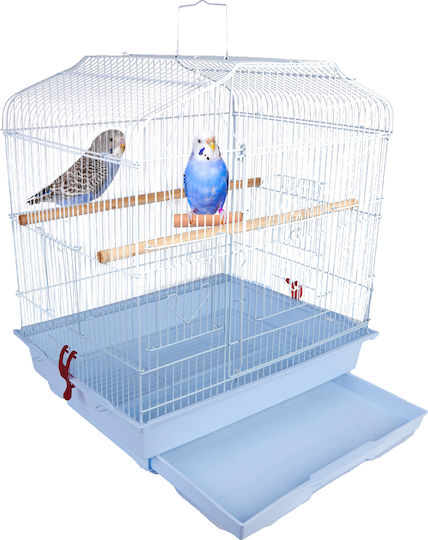 Bakaji Vogelkäfig 46.5x35.5x65.5cm. Weiß