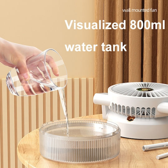 Folding Humidifying Fan USB Charging Night Light White