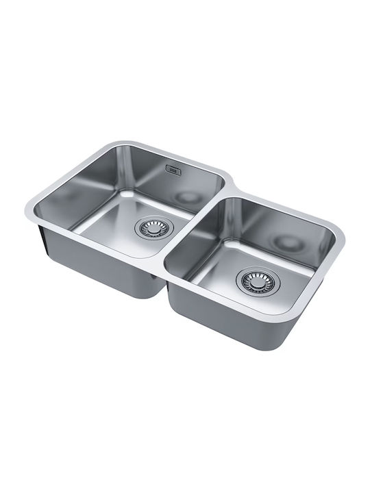 Franke Bell Bcx 120-42-35 Υποκαθήμενος Νεροχύτης Inox Μ84.5xΠ46.5cm Ασημί