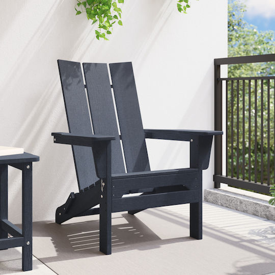Outdoor Chair Wooden Adirondack Navy Blue 74.5x80.5x90cm